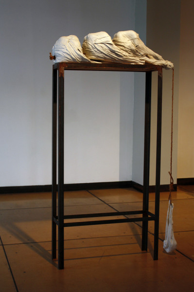 The Tie that Binds 2014 - Porcelain, Steel, Wood, Rope