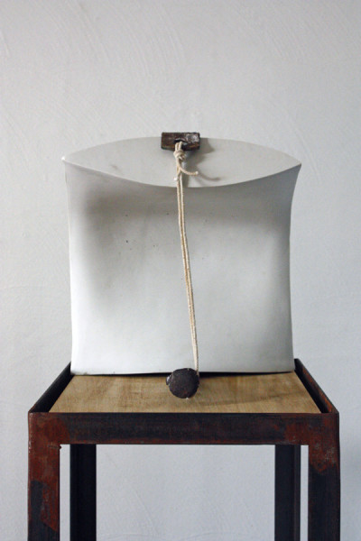 Bound by Circumstance 2014 - Porcelain, Steel, Found Objects, Wood, Rope