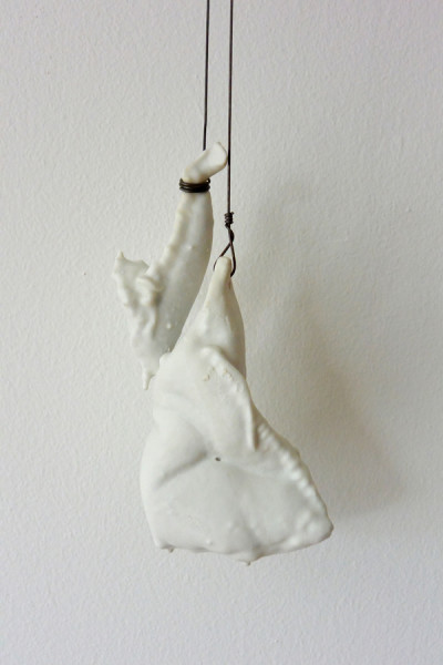 Between Two 2015 - Porcelain, Wood, Found Object, Steel Wire